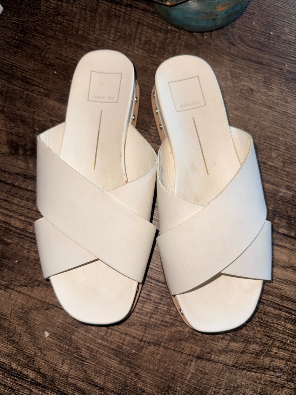 Dolce Vita Cream Crisscross Slide Mules